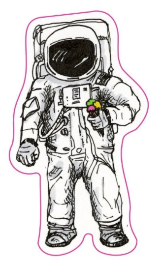 Astronaut Ice Cream Sticker