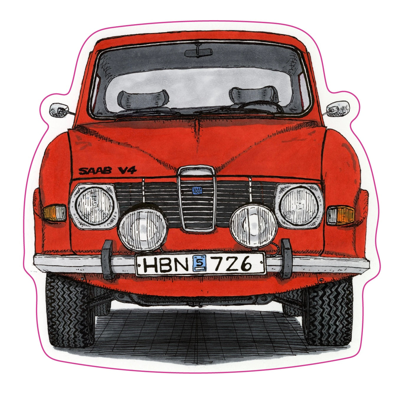 Saab 96 V4 Sticker